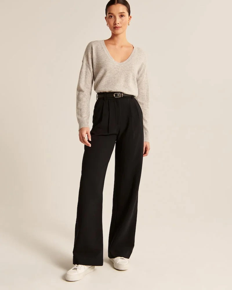 Dames Wijd Uitlopende Broek Getailleerd Polyester 0