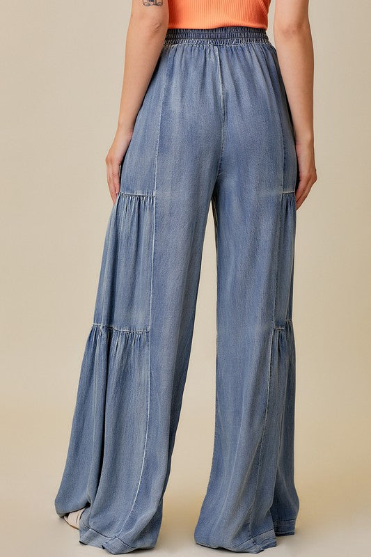 Dames Wijde Broek Rimpel Denim Casual Pijp 3