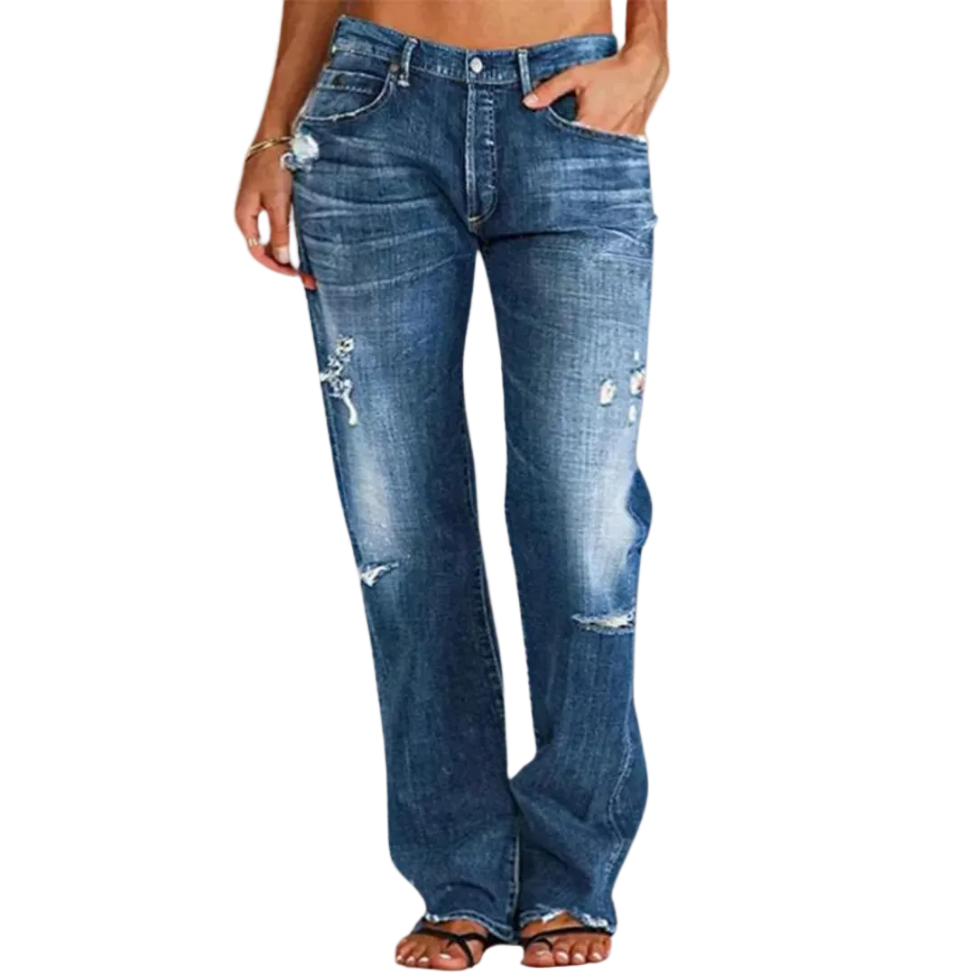 Dames Wijde Denim Jeans Casual Stijl 0