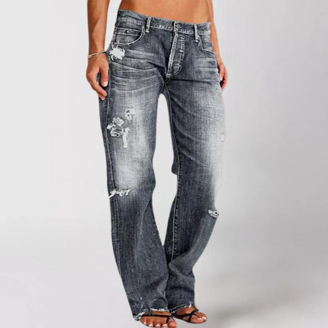 Dames Wijde Denim Jeans Casual Stijl 3