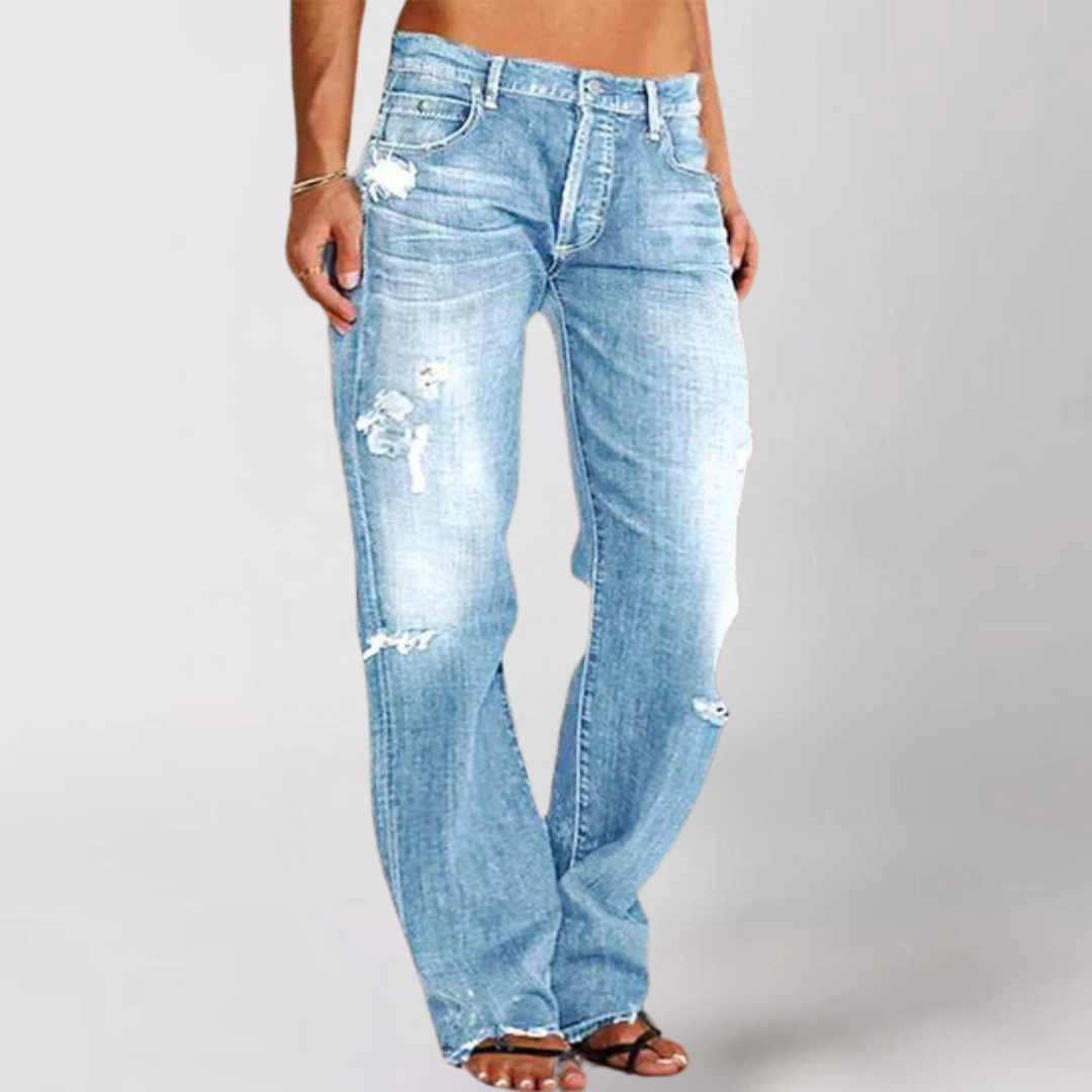 Dames Wijde Denim Jeans Casual Stijl 4