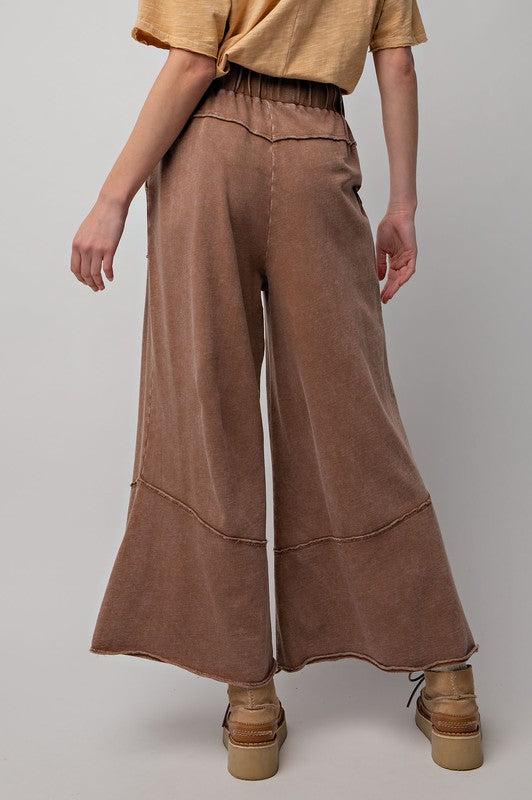 Dames Wijde Pantalon Terry Knit Comfortabele Broek Wijde Pijp 2