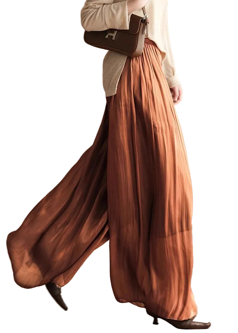 Dames Wijde Pijpen Broek Met Elastische Taille 0