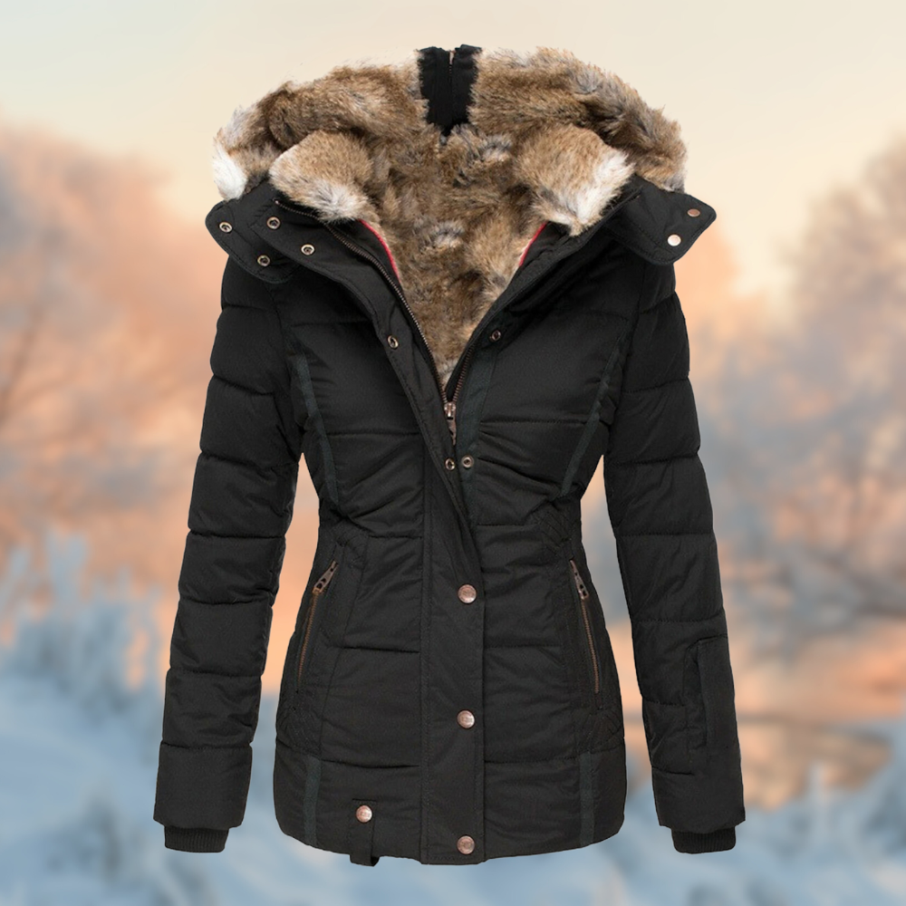 Dames Winterjacke Gevoerd met Pluche Voering 1