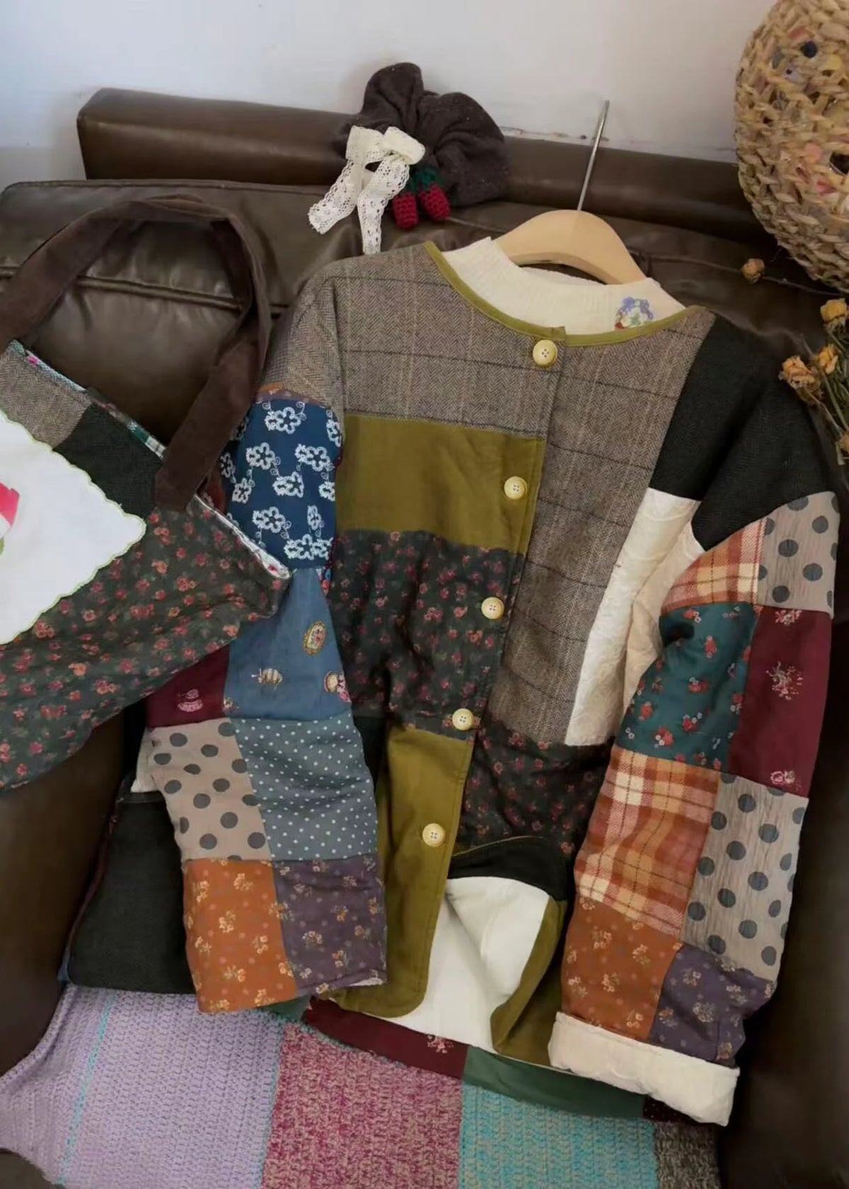 Dames Winterjas Colorblock O-hals Met Zakken 4