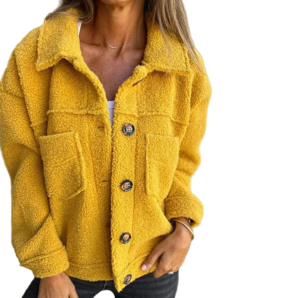 Dames Winterjas Met Knoopsluiting En Oversized Zakken 0