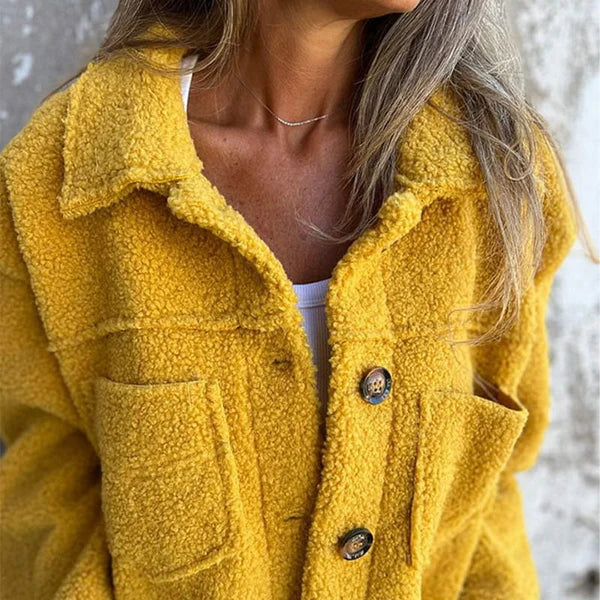 Dames Winterjas Met Knoopsluiting En Oversized Zakken 1