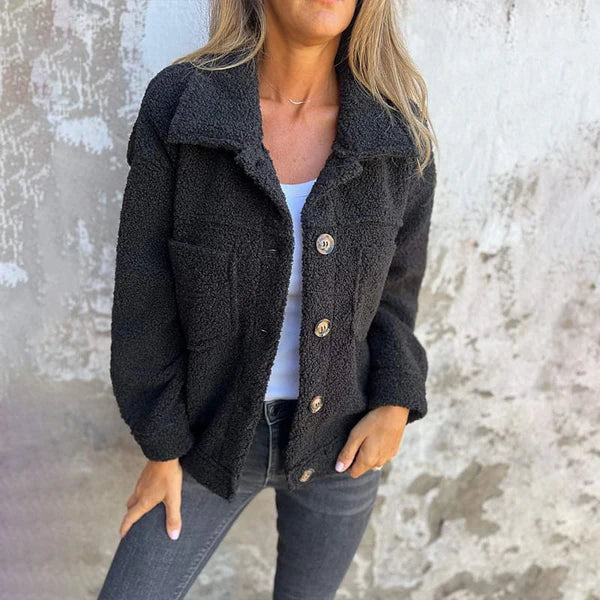 Dames Winterjas Met Knoopsluiting En Oversized Zakken 5