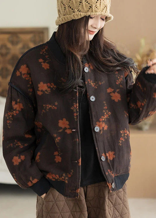 Dames Winterjas Oversized Bloemenprint 2