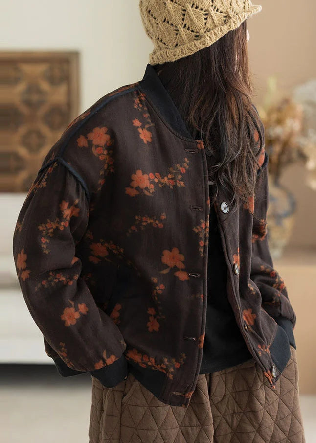 Dames Winterjas Oversized Bloemenprint 3