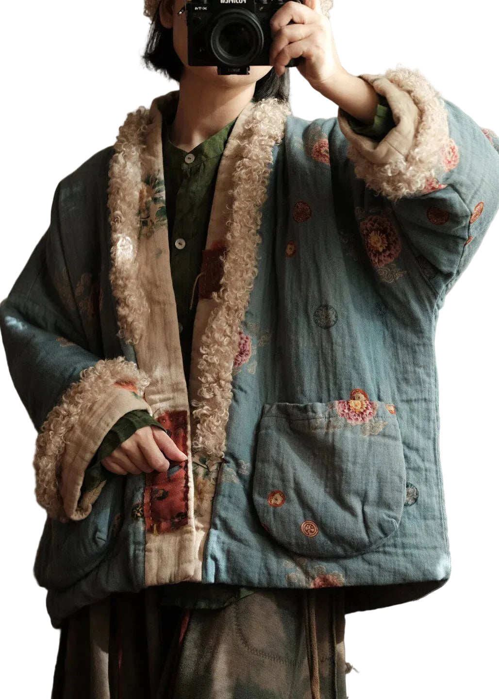 Dames Winterjas Patchwork Met Zakken 2