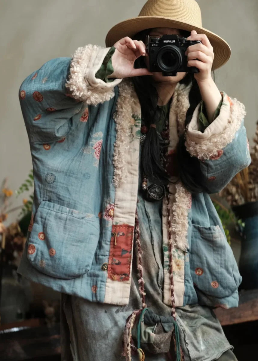 Dames Winterjas Patchwork Met Zakken 3