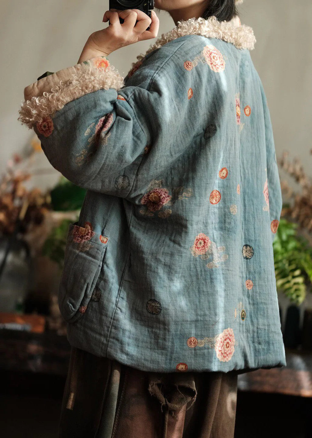 Dames Winterjas Patchwork Met Zakken 4