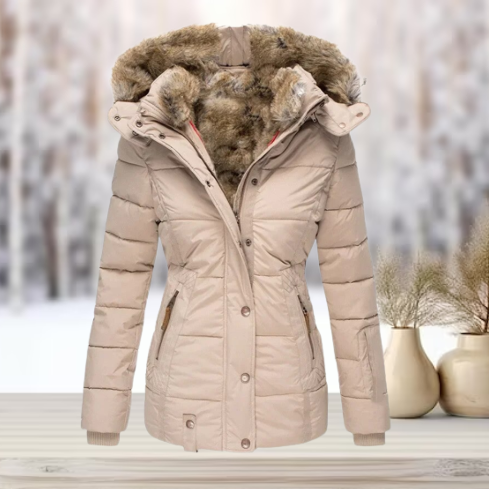 Dames Winterjas met Afneembare Bontkap 0