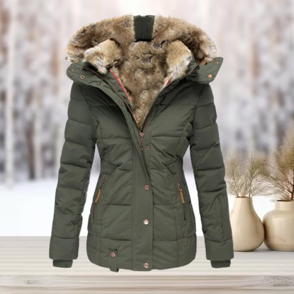 Dames Winterjas met Afneembare Bontkap 1