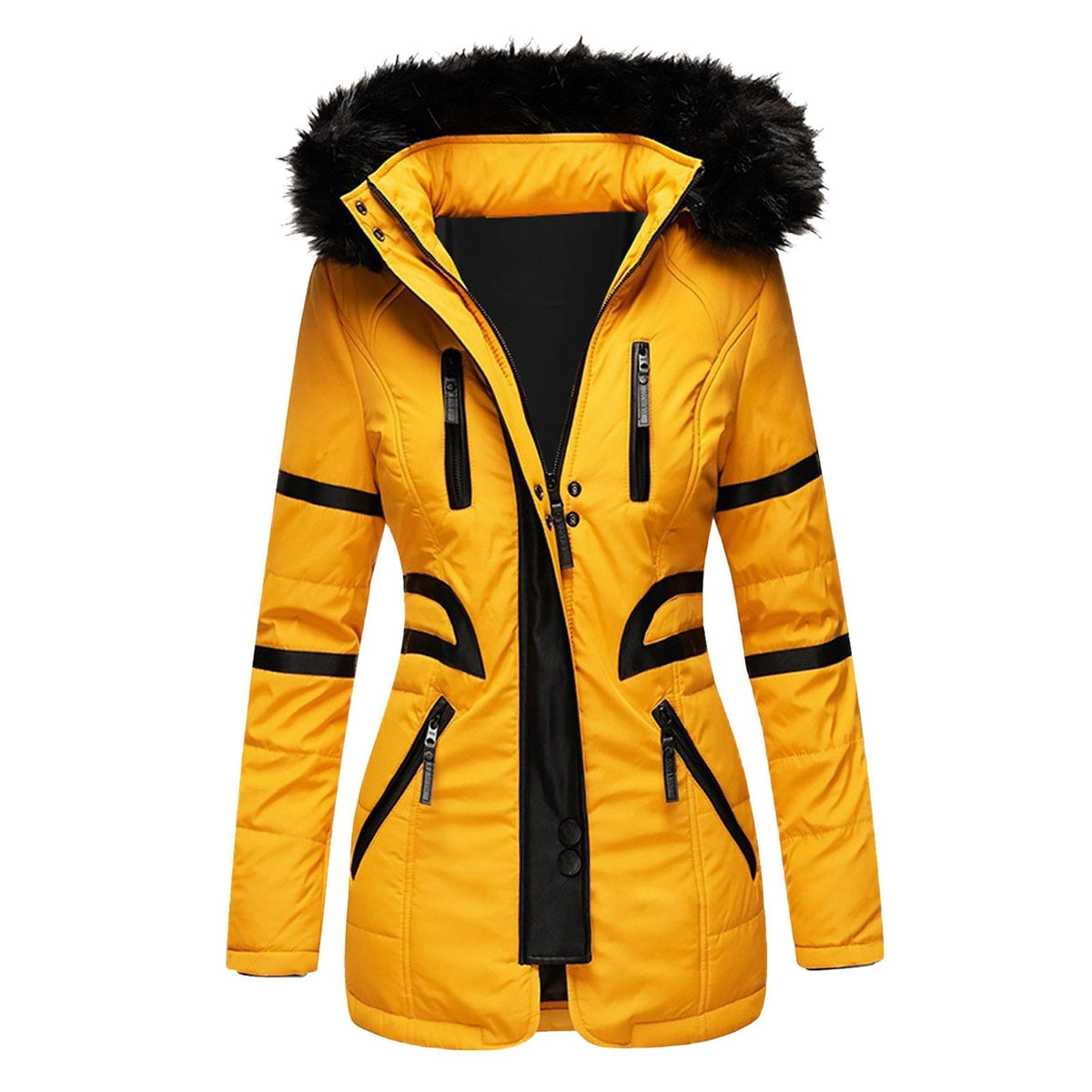 Dames Winterjas met Capuchon en Stijlvol Design 1