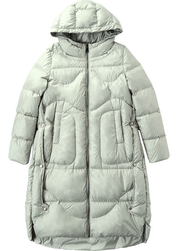 Dames Winterjas met Capuchon in Laag Hoog Ontwerp 4