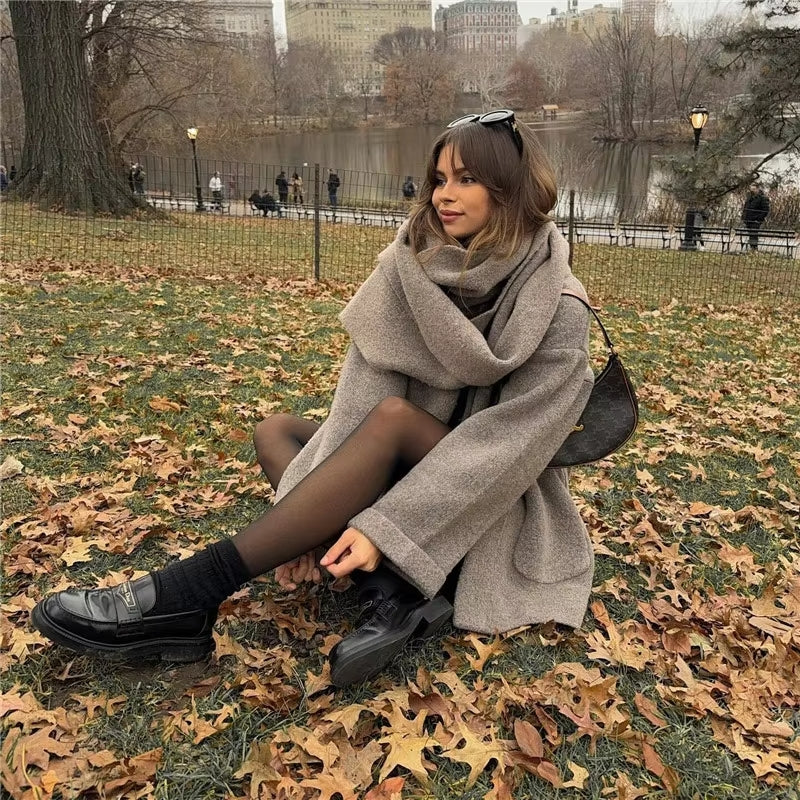 Dames Winterjas met Geïntegreerde Sjaal voor Koude Dagen 3