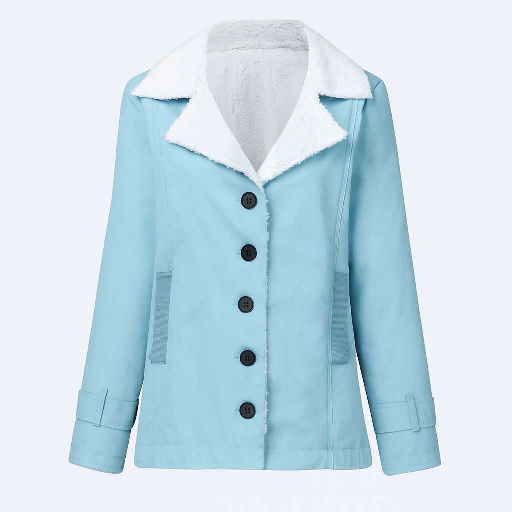 Dames Winterjas met Ingekeepte Revers 1