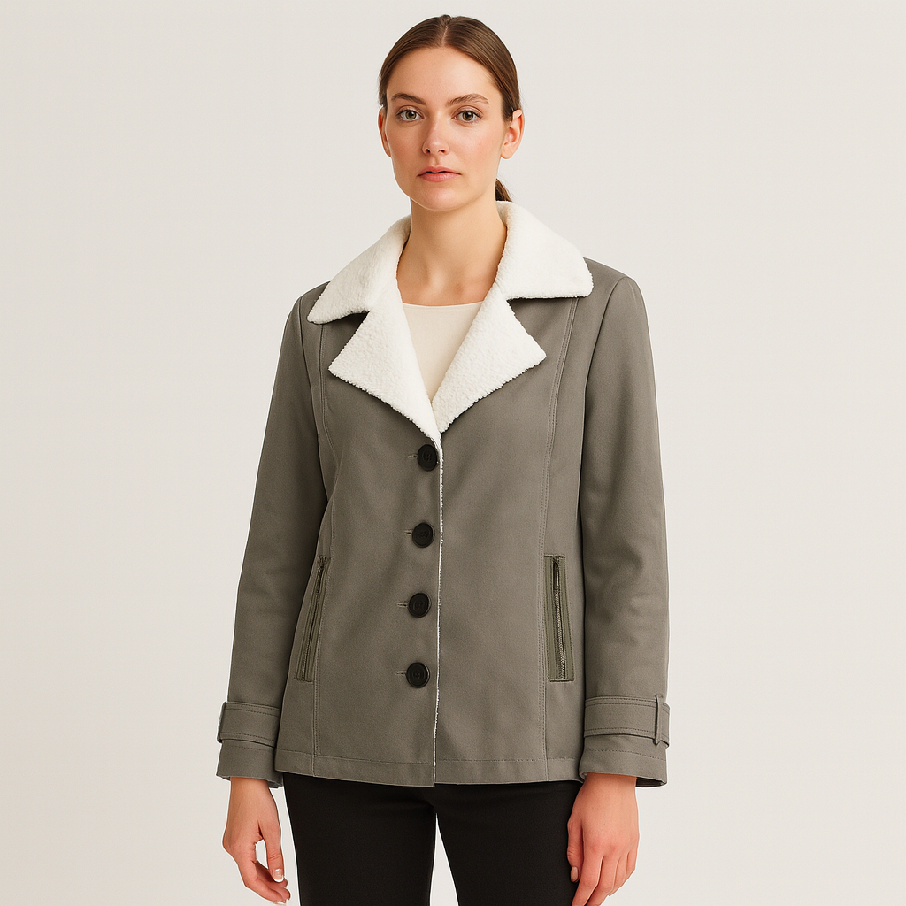Dames Winterjas met Ingekeepte Revers 6
