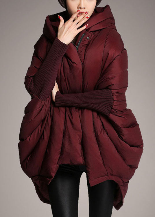 Dames Winterjas met Kap en Rits in Mulberry 1