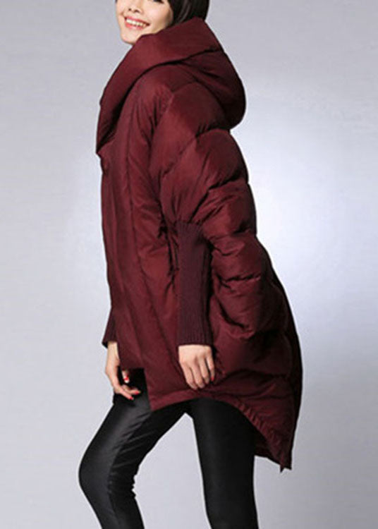Dames Winterjas met Kap en Rits in Mulberry 3