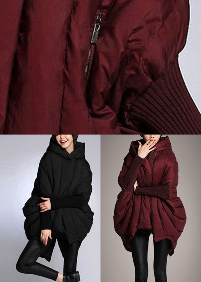 Dames Winterjas met Kap en Rits in Mulberry 4