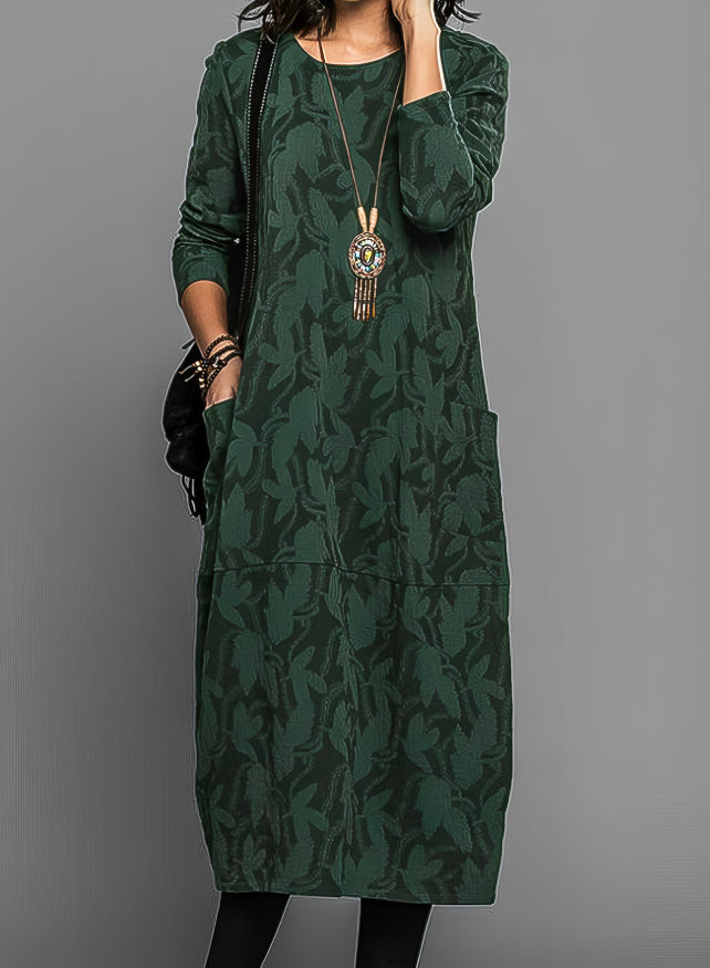 Dames Winterjurk Met Pockets Elegante Prints Zachte Stof 1
