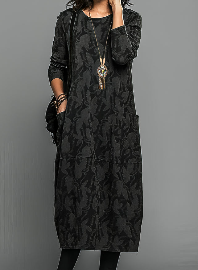 Dames Winterjurk Met Pockets Elegante Prints Zachte Stof 3