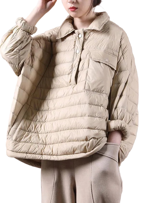 Dames Winteroutwear Donsjas Kaki met Reverszakken 0