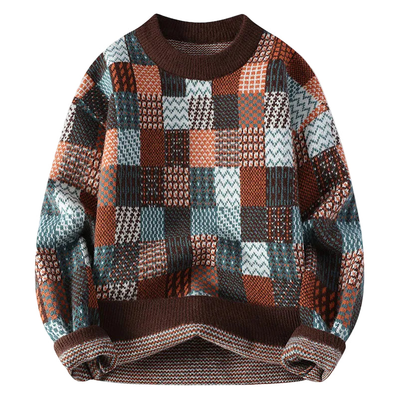 Dames Wintertrui Met Kleurrijk Patchwork 0