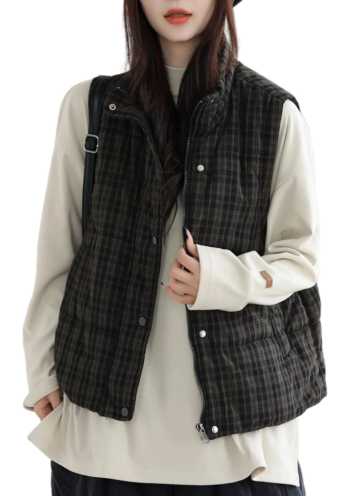 Dames Wintervest Geruit Comfortabel Model 0