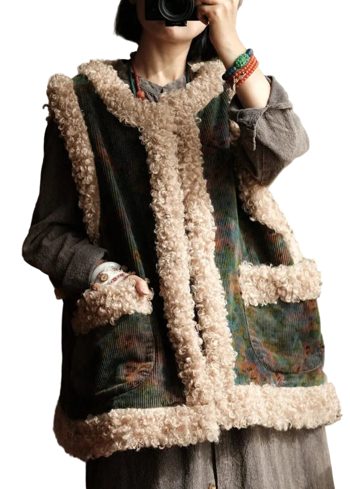 Dames Wintervest Patchwork Met Zakken 0