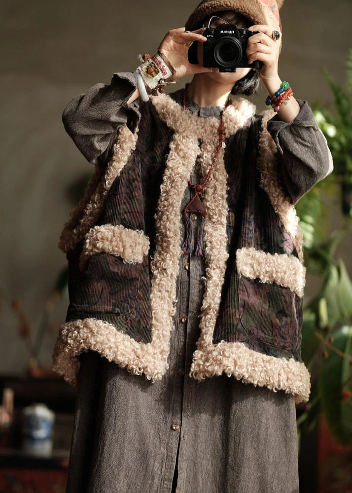 Dames Wintervest Patchwork Met Zakken 2