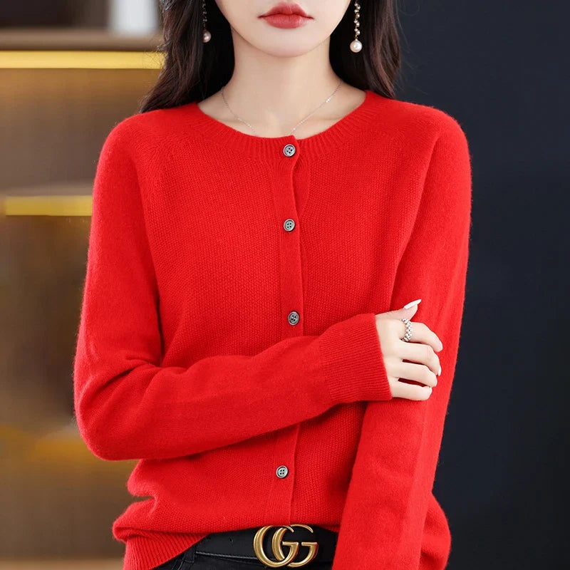 Dames Wol Vest Ronde Hals Comfortabel 14