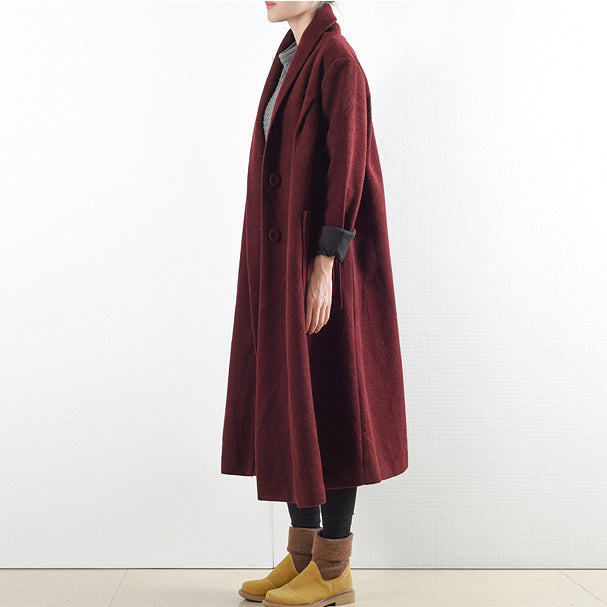 Dames Wollen Trenchcoat Winter Stijlvol Plus Size 2