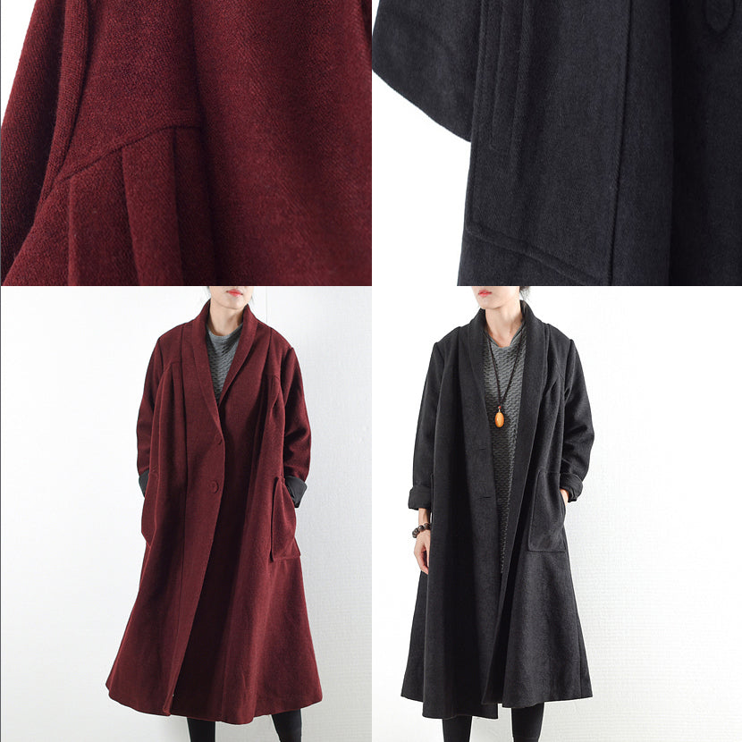 Dames Wollen Trenchcoat Winter Stijlvol Plus Size 4