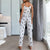 Dames Zijde Pyjama Set Vlinderprint 1