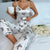 Dames Zijde Pyjama Set Vlinderprint 2
