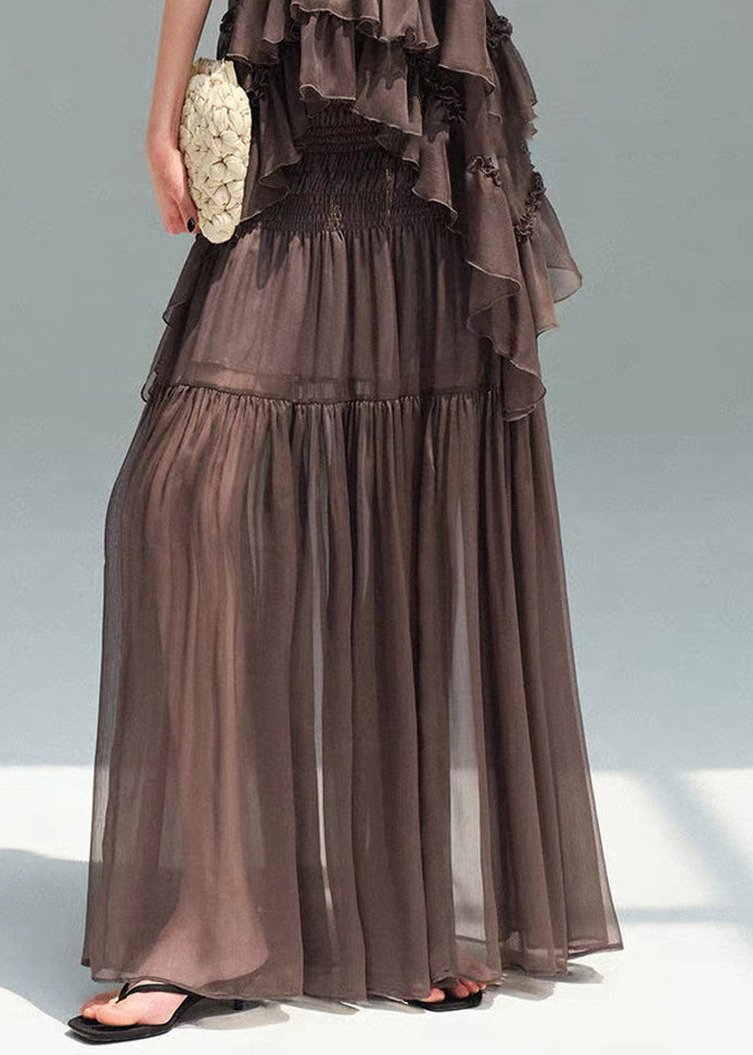 Dames Zomer Set Chiffon Ruches Gerimpeld 2-delig 4