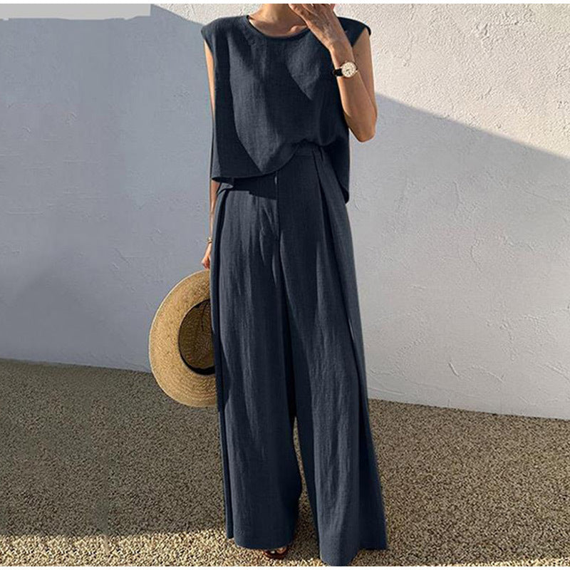 Dames Zomer Set Met Wijde Pijpen 2