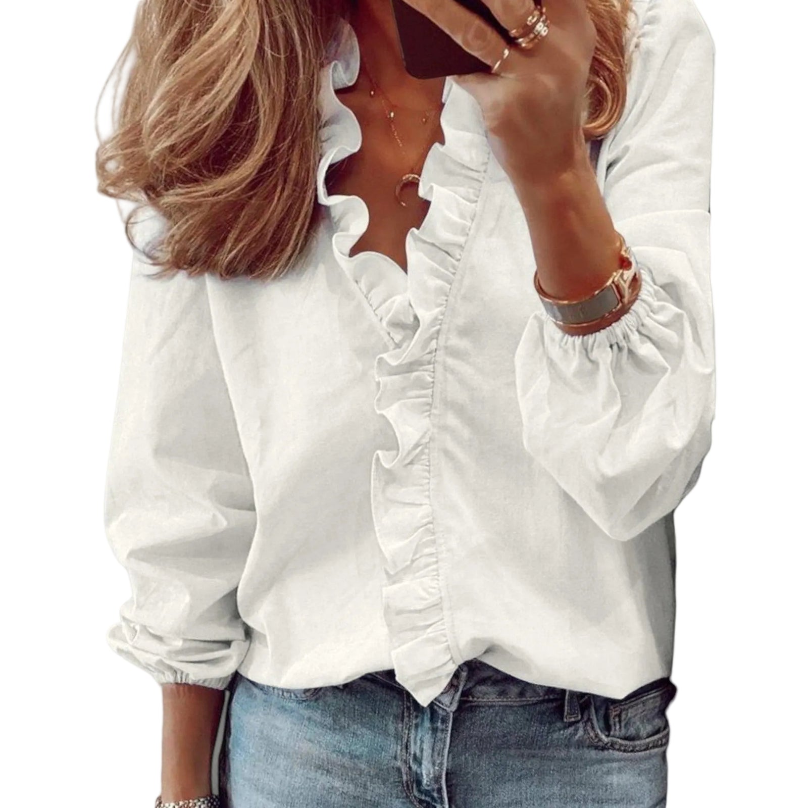 Dames Zomerblouse met Ruches 0
