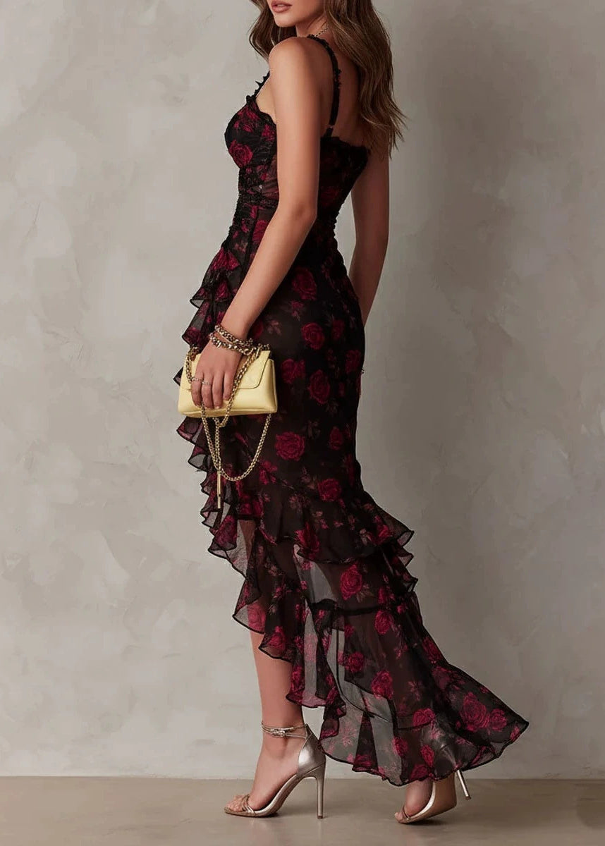 Dames Zomerjurk Asymmetrisch Met Ruches 2
