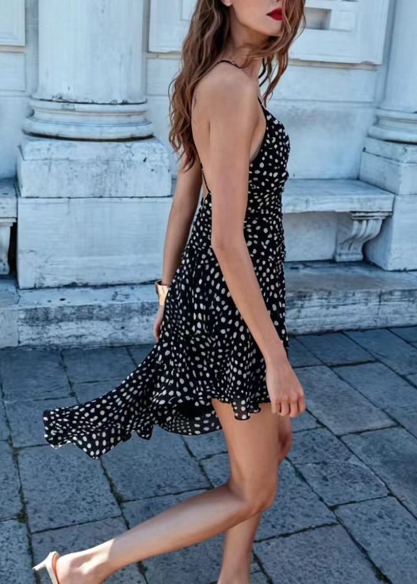 Dames Zomerjurk Asymmetrisch Zwart 1