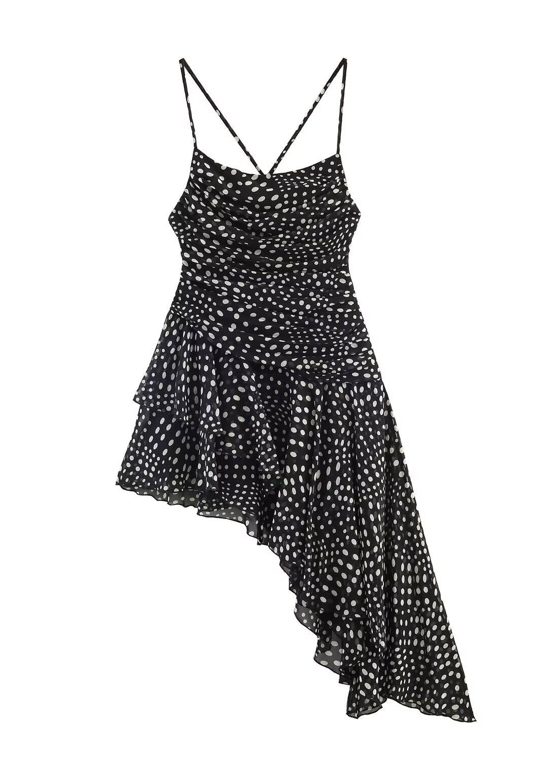 Dames Zomerjurk Asymmetrisch Zwart 2