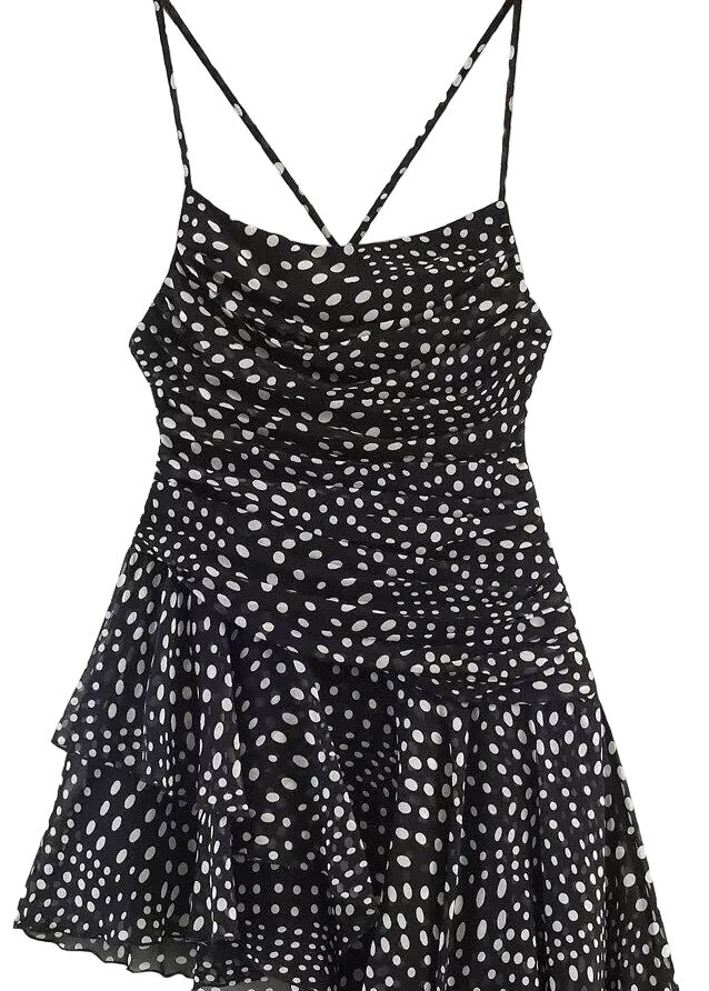 Dames Zomerjurk Asymmetrisch Zwart 4