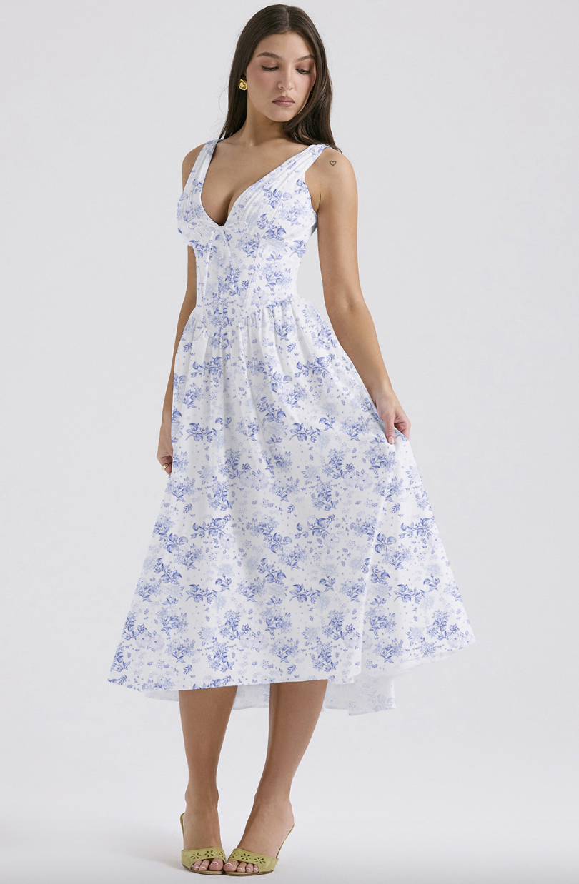 Dames Zomerjurk Bloemenprint Met Flatterend Silhouet 2