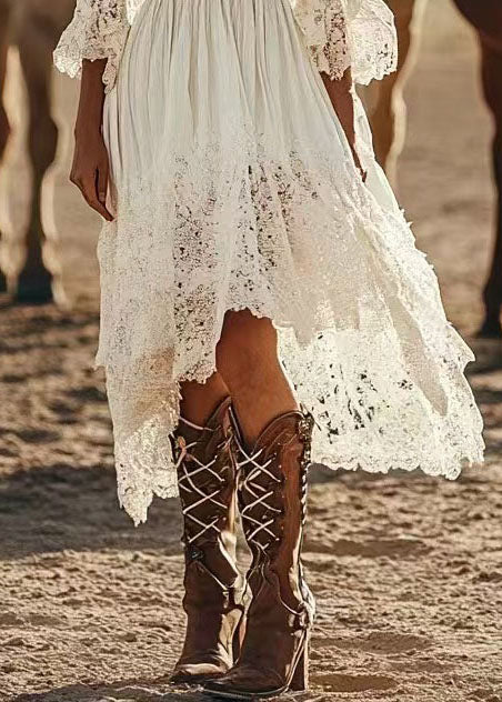 Dames Zomerjurk Bohemien Asymmetrisch Met Patchwork Design 4