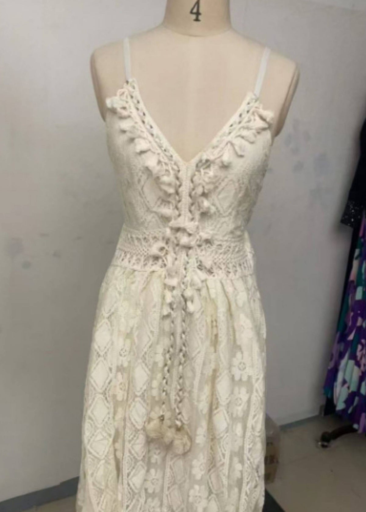 Dames Zomerjurk Bohemien Stijl Met Balversiering 3