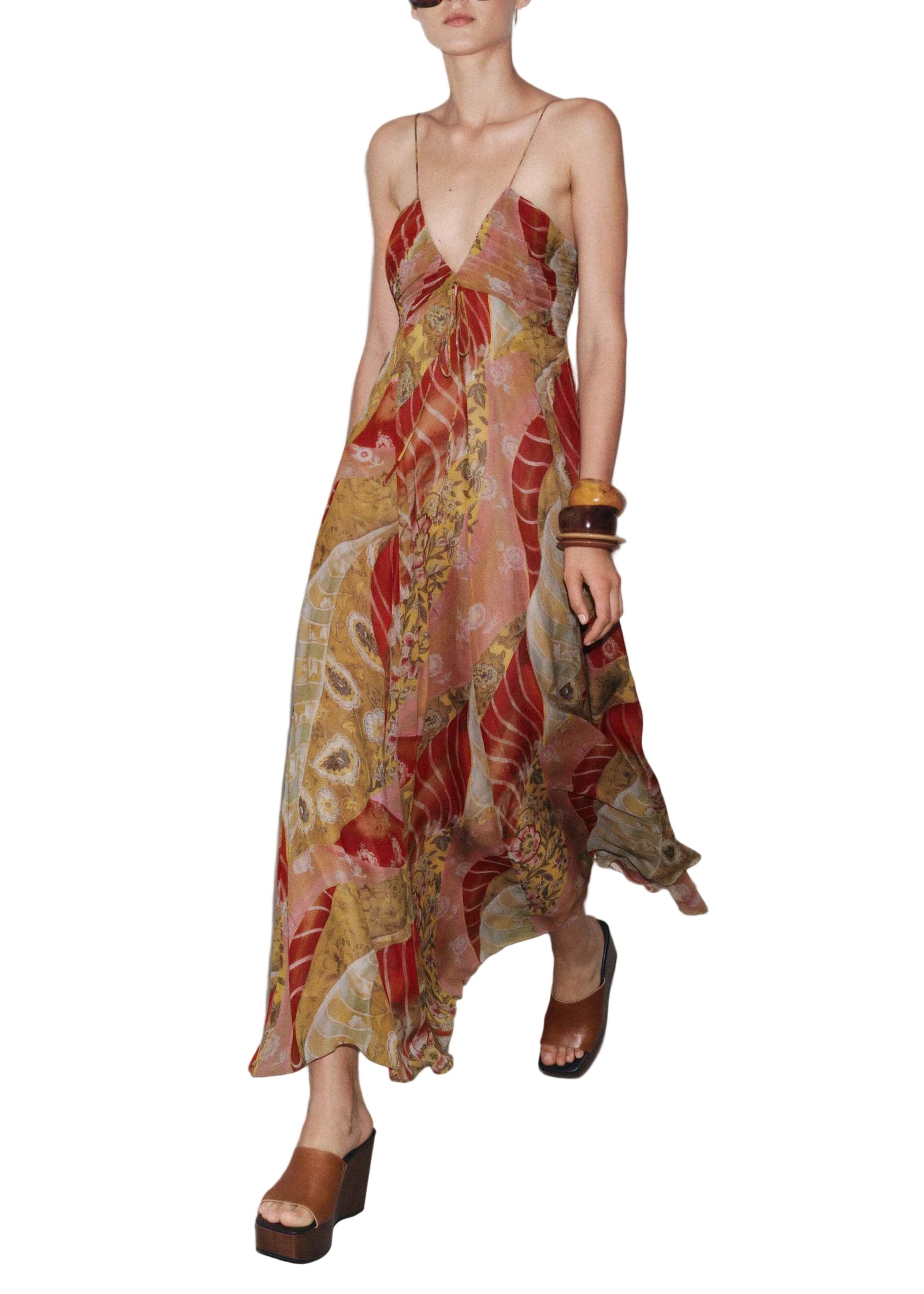 Dames Zomerjurk Boho Stijl V-hals Rugloos 0